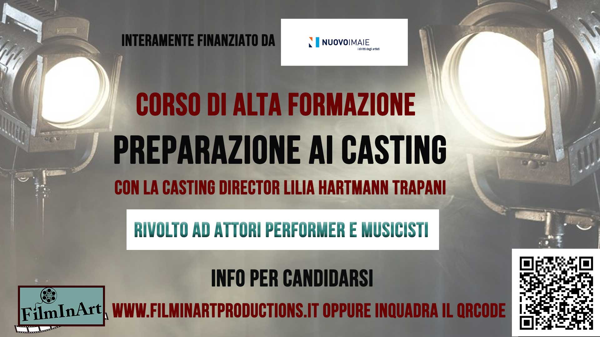 Corso gratuito di Alta Formazione per attori e attrici NUOVO IMAIE: preparazione ai casting con Lilia Hartmann Trapani e Barbara Barni